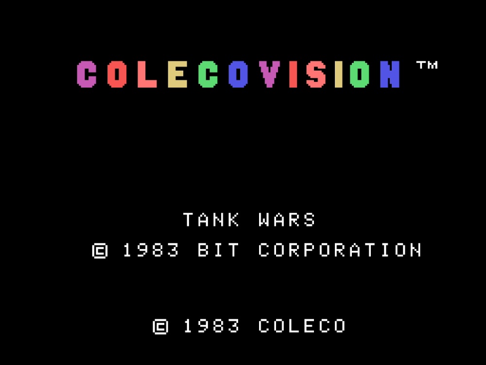 Title Screen of Tank Wars for Colecovision